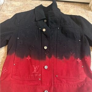 Authentic Louis Vuitton Red and Black Monogram Jacket